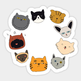 Circle of Cats Sticker